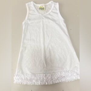 Girl's Castaways White Ruffle-Hem Girls' Tank Dress